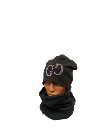 Triko, dviguba kepurė su užrašu